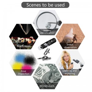 Kính hiển vi kỹ thuật số không dây 50X đến 1000X, 8 Camera quan sát phóng đại LED với Hộp đựng \u0026 Đế kim loại, Tương thích cho Android Windows 7 8 10 Linux Mac