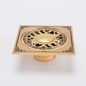 Hoa văn màu đen che giấu vòi hoa sen vuông phòng tắm sàn cống