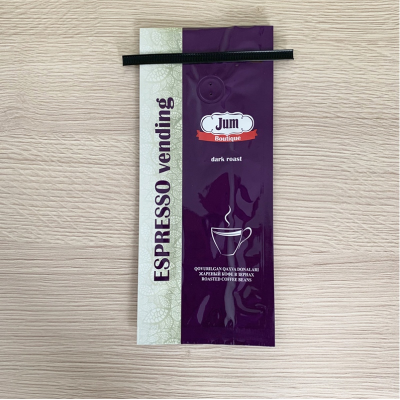 Trung Quốc 250 gram Túi đựng cà phê bên hông có van khử khí Nhôm lá cà phê Túi có cà vạt Tin Tie 12 OZ Túi cà phê Tin Tie