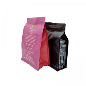 Túi in đầy màu sắc đáy phẳng Túi nhôm bao bì cà phê có cửa sổ