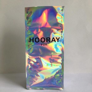 Logo tùy chỉnh in OEM Phim Laser đáy phẳng đứng lên túi