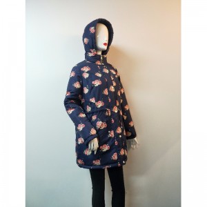 LADIES 'HOA HỒNG HOA IN IN PUFFER COAT RLWPC0003