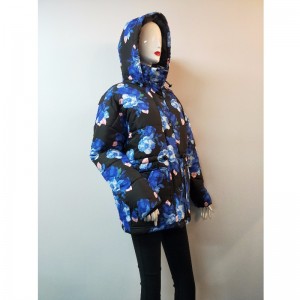 LADIES 'FLORAL IN IN PUFFER COAT RLWPC0006