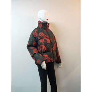 LADIES 'FLOWER IN IN PUFFER COAT RLWPC0007