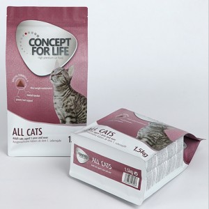 Túi nhựa đáy phẳng có khóa kéo Túi nhựa kín tám mặt cho bao bì túi đựng thức ăn cho thú cưng