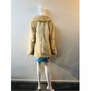LATIES 'BEIGE FUR COAT RLWF0004