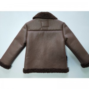 ÁO KHOÁC TRẺ EM BROWN PU RACKPJ0001N