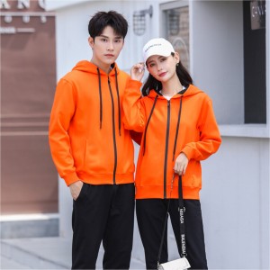# 8029-Full-Zip Light Weight Màu tương phản Áo trùm đầu