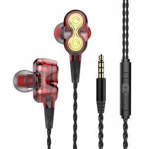 Dual Dynamic Driver Âm thanh nổi HiFi Âm nhạc Earbud có dây
