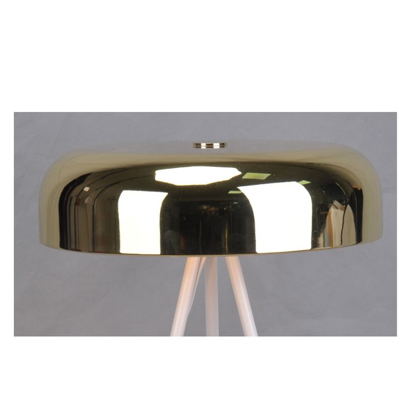 Đèn bàn ba chân với bóng kim loại