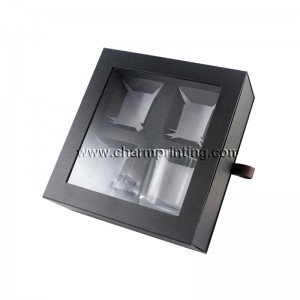 Hộp quà hình chữ nhật màu trắng tùy chỉnh với cửa sổ nhựa