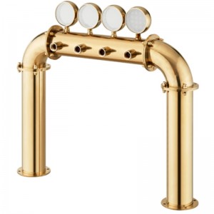 Thiết bị phân phối bia Nhà hàng Quầy rượu cao cấp Cột 4 lỗ Loại cửa Tháp rượu có đèn PVD