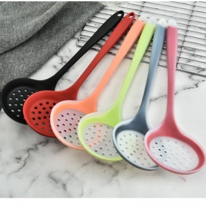 Silicone nhiệt độ cao rò rỉ bộ lọc muỗng cống hedge súp slagscoop muỗng cung cấp bếp