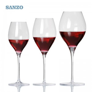SANZO Black Thân cây Lismore Balloon Wine Glass Handmade Chì pha lê miễn phí Pha lê Kính dày