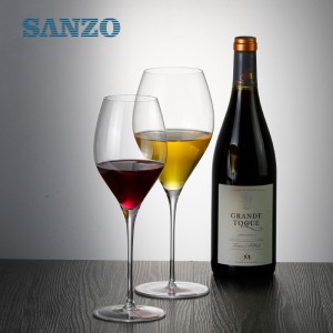 SANZO Black Red Wine Glass Handmade Chì miễn phí Crystal Crystal Thân cây Kính đáy dày