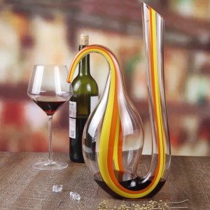 Sanzo sản phẩm mới thổi bằng tay pha lê đỏ rượu vang carafe tròn thủy tinh decanter cho quà tặng