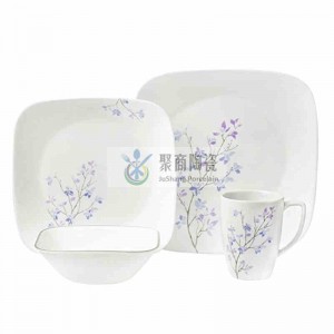 bộ bàn ăn sứ 16 món ăn bằng sứ cắt decal