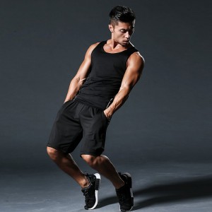 Bộ đồ thể dục nam FDMM002-3, áo tank top + quần lửng + quần bó sát khi chạy