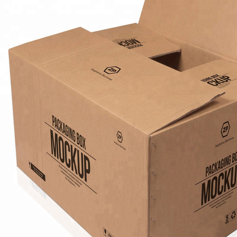 Bán nóng tùy chỉnh lớn 5 lớp logo thương hiệu in giấy kraft vận chuyển giao hàng thùng carton lớn