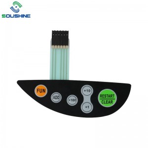 OEM chất lượng cao 6 nút bàn phím màng dập nổi với đầu nối