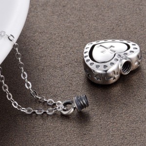 Dây chuyền hỏa táng 925 sterling bạc bộ nhớ trái tim chéo mặt dây chuyền hỏa táng cho tro