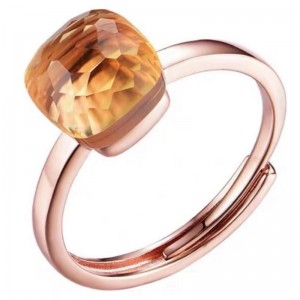 Nhẫn bạc sterling sterling bạc chmpagne tím tối