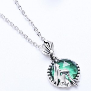 Mặt dây chuyền nàng tiên cá 925 sterling bạc cho phụ nữ vòng cổ đá quý