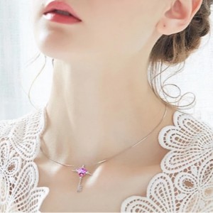 Angel wing vòng cổ trái tim mặt dây tình yêu thư vòng cổ sapphire thạch anh tím đá quý vòng cổ cho phụ nữ 925 sterling bạc