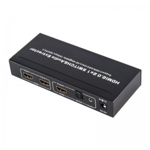 Bộ chuyển đổi & trích xuất âm thanh V2.0 HDMI 2x1 Hỗ trợ ARC Ultra HD 4Kx2K @ 60Hz HDCP2.2 18Gbps