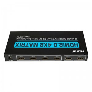 V2.0 HDMI 4x2 Matrix Hỗ trợ Ultra HD 4Kx2K @ 60Hz HDCP2.2 18Gbps với Bộ trích xuất âm thanh