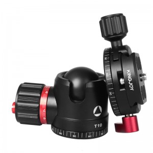 Đầu bóng có cấu hình thấp Kingjoy T10 với tấm phát hành nhanh toàn cảnh