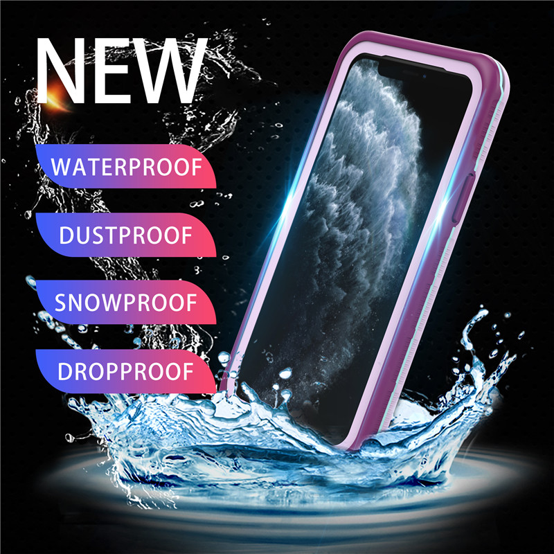 Ốp lưng Iphone 11 pro lifeproof bằng chứng vỏ điện thoại Ốp lưng iphone pro chống nước (màu tím) có nắp lưng màu đặc