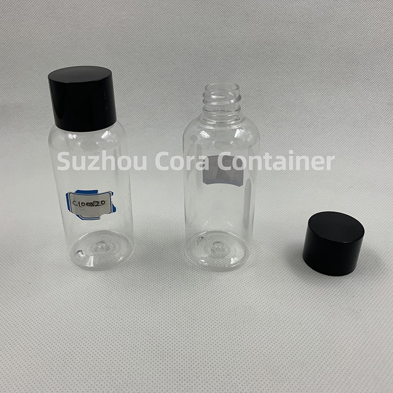 Cỡ cổ động 100ml 20mm Pet Vũ trụ nhựa chai với mũ lởm