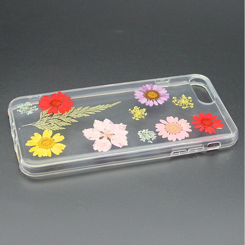 Ốp lưng điện thoại TPU + PC Epoxy có hoa bên trong cho iPhone 6 Plus \/ 7 Plus \/ 8 Plus
