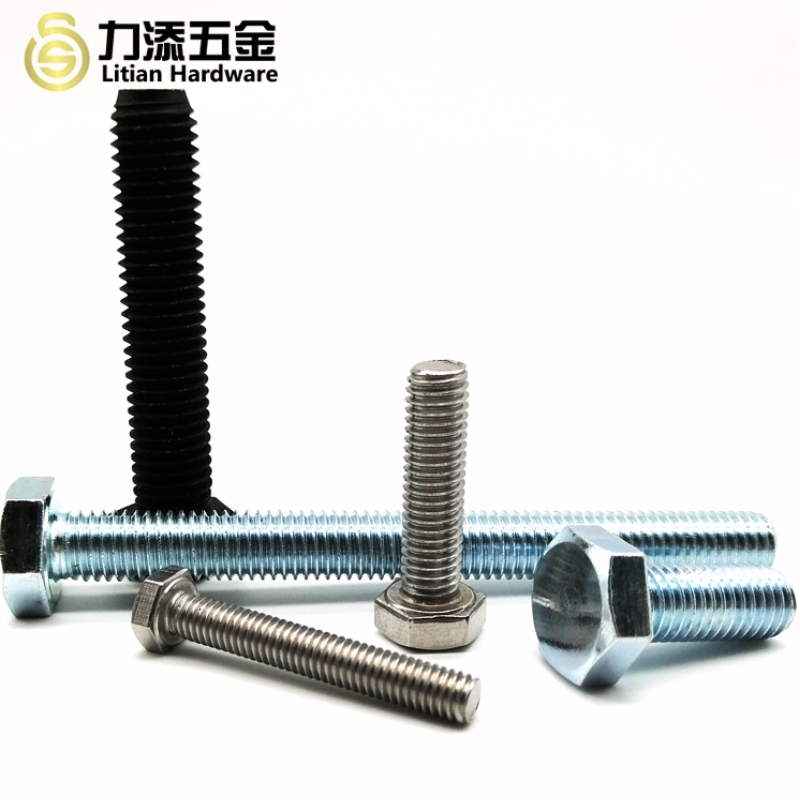 Thép carbon mạ kẽm và thép không gỉ kích thước khác nhau bu lông hex