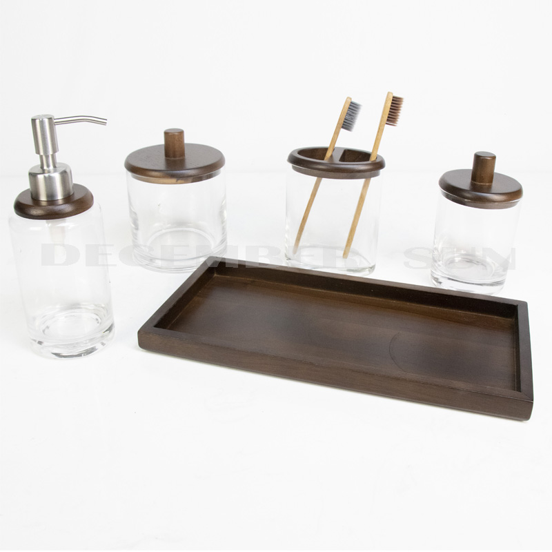 Rõ ràng kính với bộ phận phòng tắm bằng gỗ