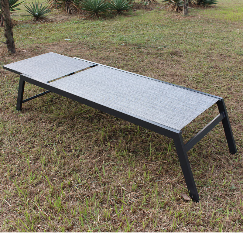 Alum sunlounger với bánh xe