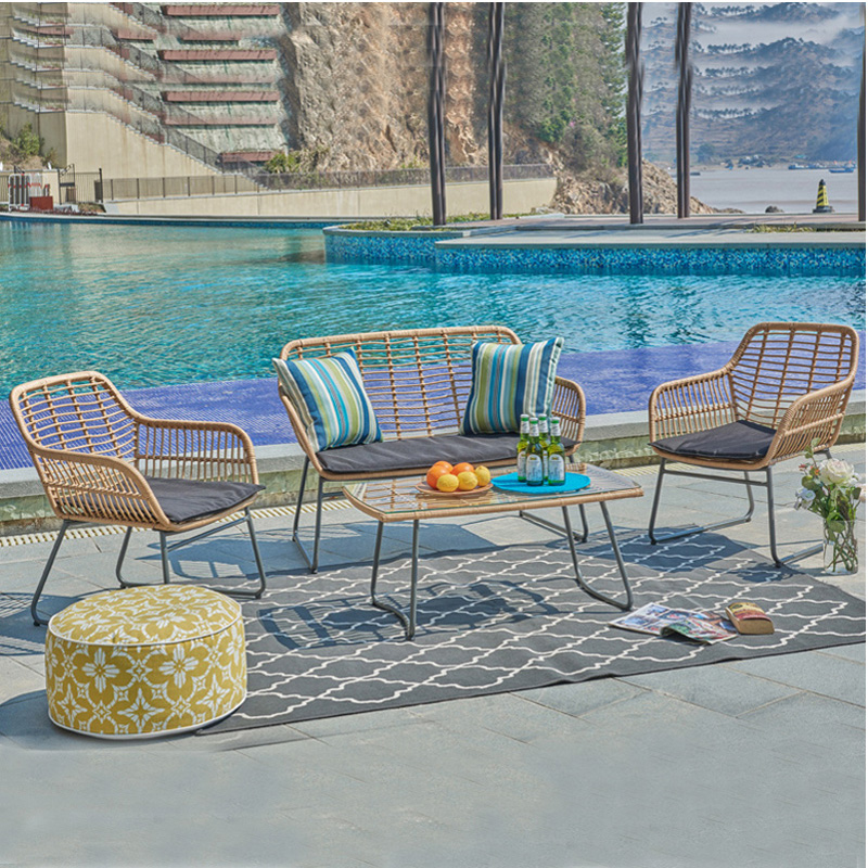 Bộ ghế sofa bằng thép & đan lát