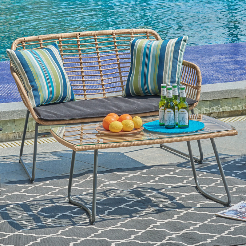 Bộ ghế sofa bằng thép & đan lát