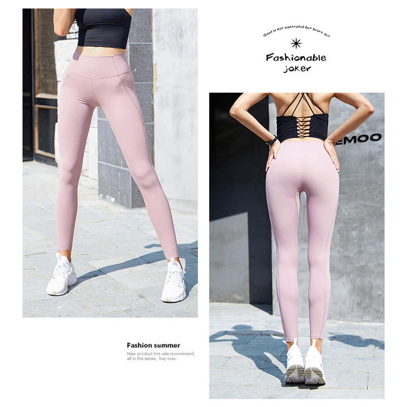 Thực phẩm FDR-Siêu Ánh Sáng Ngoài Pocket High Waist Yoga Pants