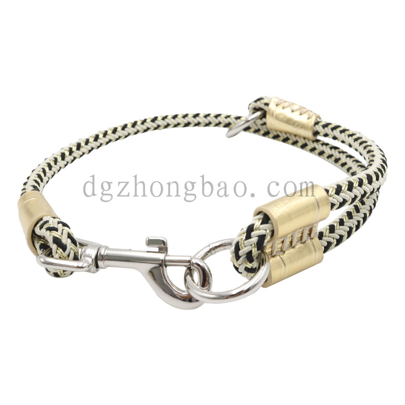 Cổ áo dây xích thú cưng với màu sắc xung đột dệt dây xích tròn