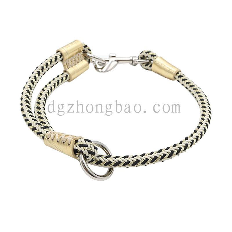 Cổ áo dây xích thú cưng với màu sắc xung đột dệt dây xích tròn