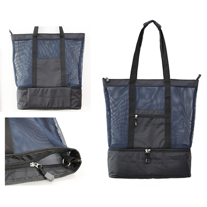 SGC35 Bán buôn số lượng lớn mùa hè cách nhiệt nylon lưới bãi biển làm mát bơi túi tote bãi biển với mát