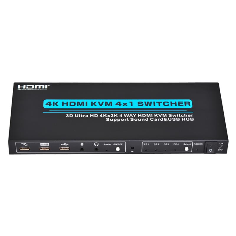 V1.4 HDMI KVM 4x1 Switch Hỗ trợ 3D Ultra HD 4Kx2K/30Hz