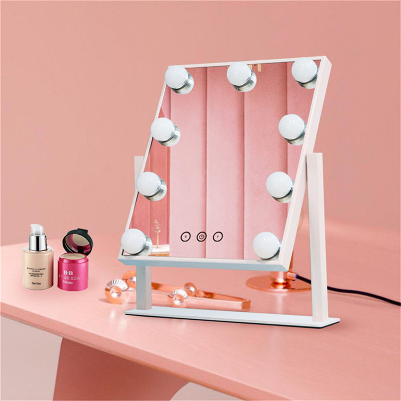Chạm Điều khiển Dimmable Brigness 360 Xoay Vanity Makerup Hollywood Mirror with 12 LED Bulbs