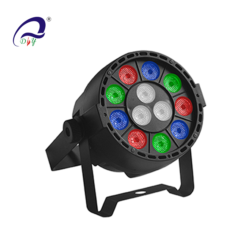 PL9A 12pcs RGB 3IN1 LED Par light With nhựa Case fro Party