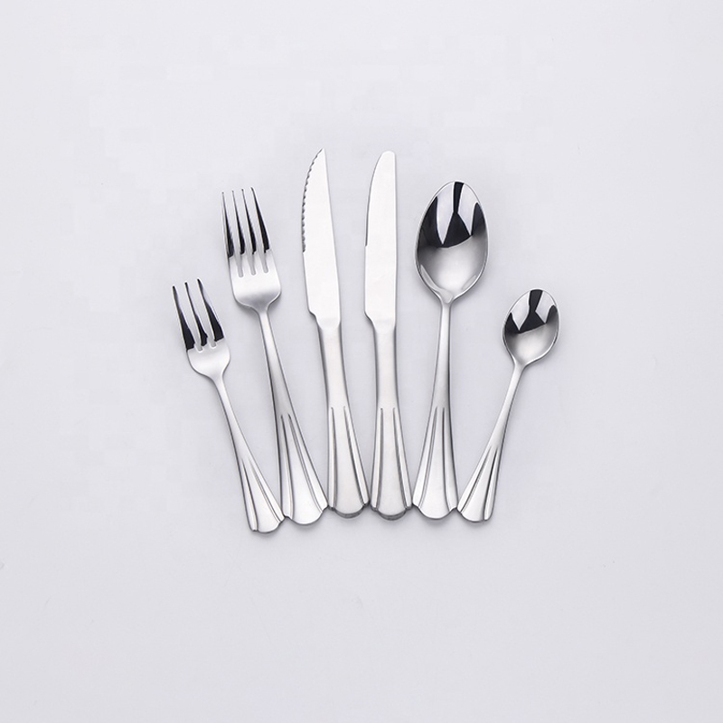 Hộp đựng bao tay của Chile 36pcs set 18/0 Thép Thép Thép Thép tan bằng dĩa bằng gỗ