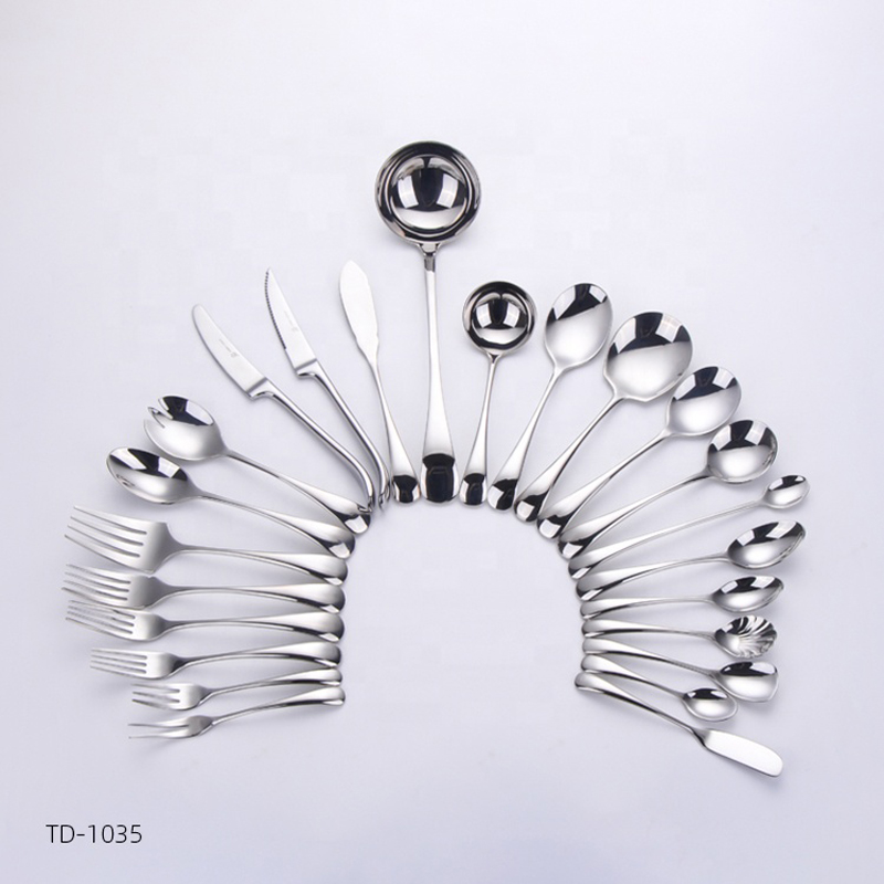 Đồ thiết kế cao cấp Thép Kitchen Nhà hàng Bàn bạc, đồ ngọt 24PCS Set.