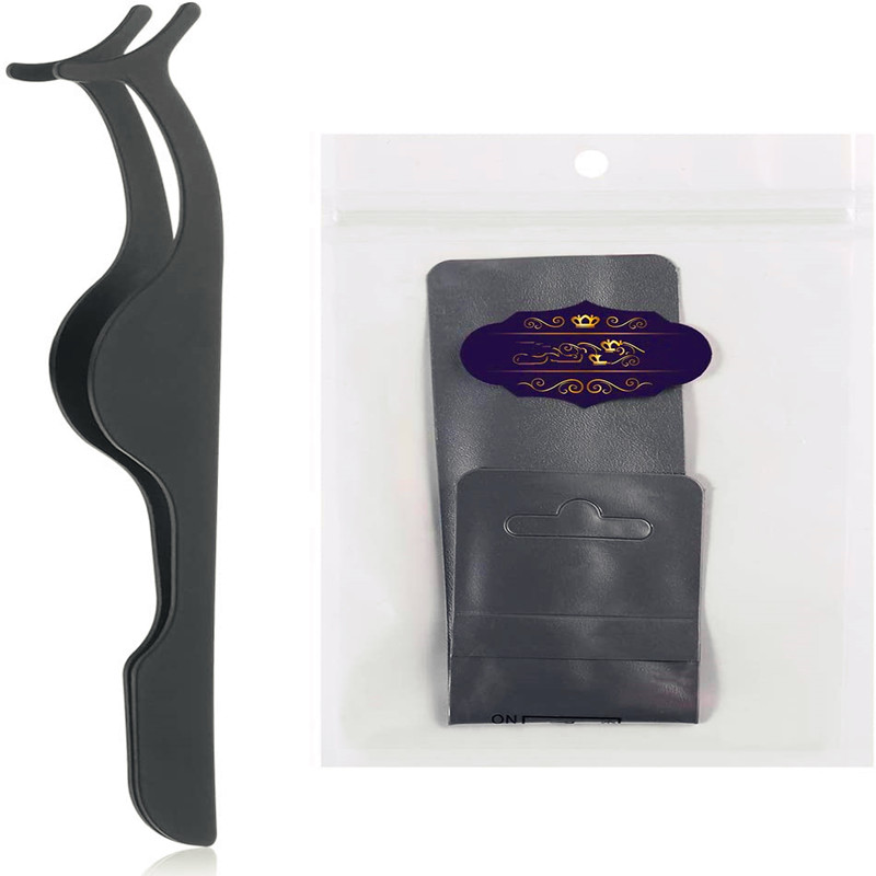 Sai Lông mi Mở rộng Dụng cụ nhíp thép không gỉ Loại bỏ nhíp Nipper (Đen)