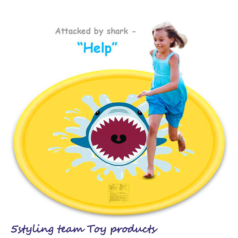 Thảm phun nước ngoài sân cỏ chơi thảm cho trẻ em chơi với đồ chơi nước lũ cá heo mặt nước xịt thảm trượt cầu vồng